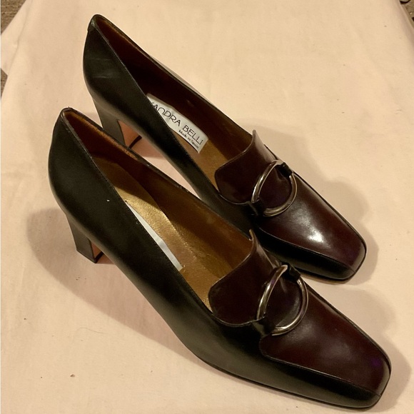 Xandra Belli Shoes - Xandra Belli Vintage Black and Dark Brown Heeled Loafer